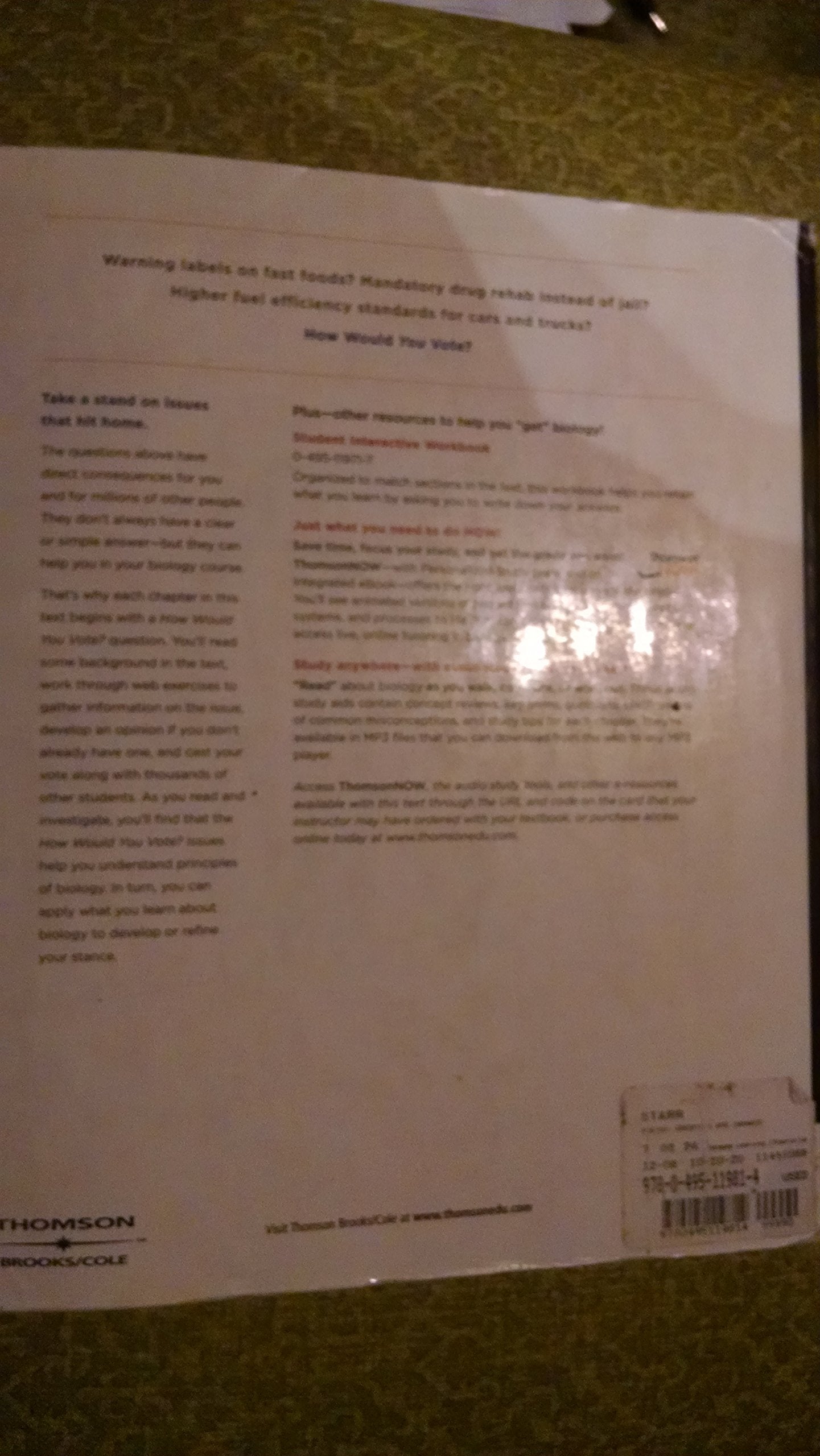 Biology: Concepts and Applications (Available Titles CengageNOW),Used