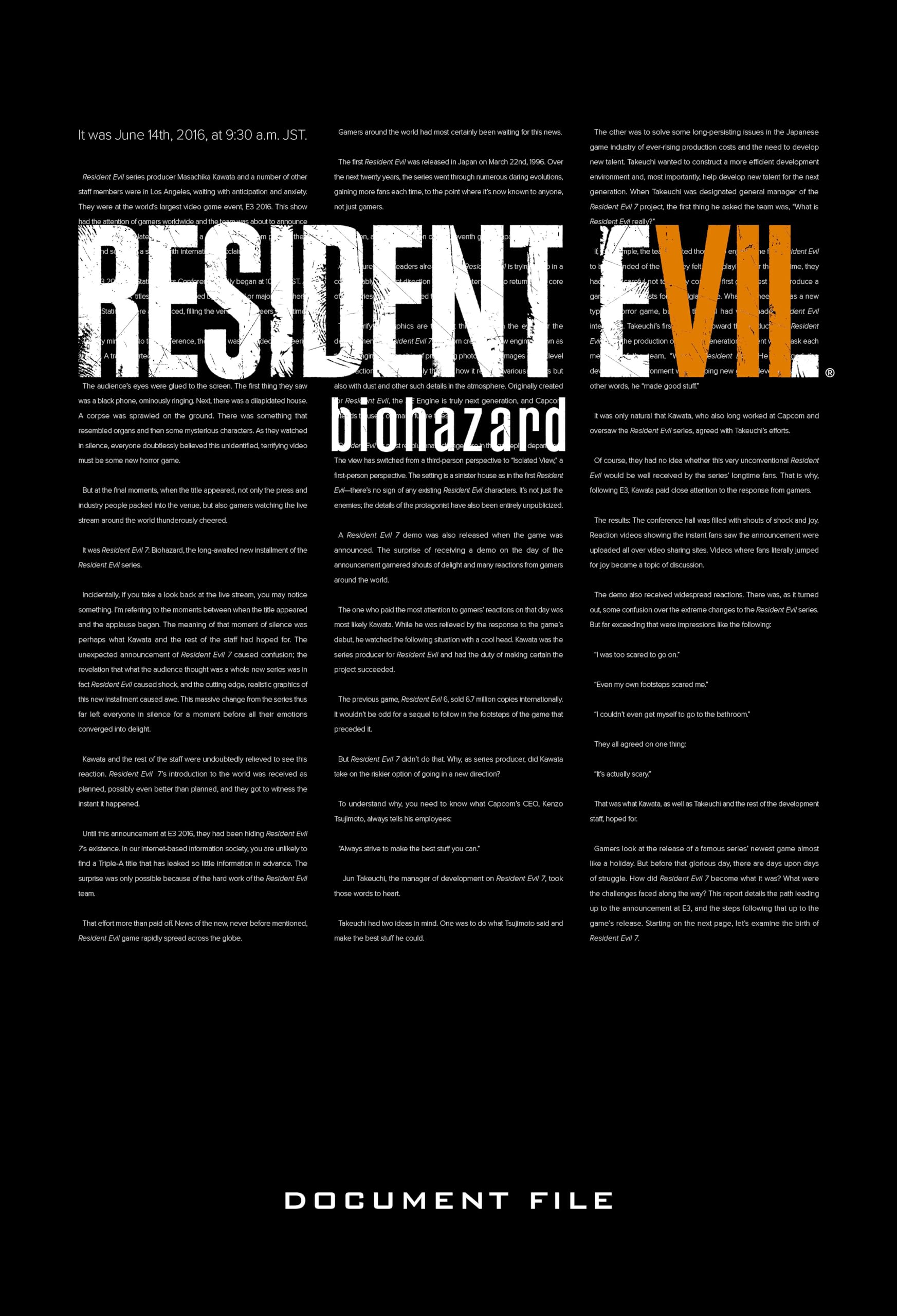 Resident Evil 7: Biohazard Document File