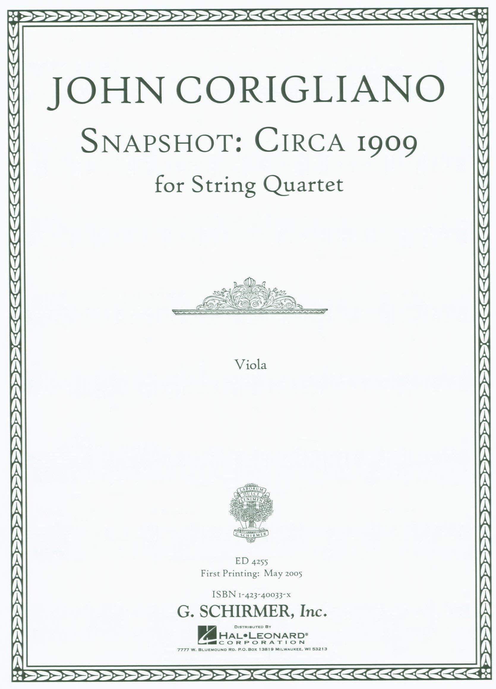 Snapshot: Circa 1909: String Quartet Score and Parts,Used