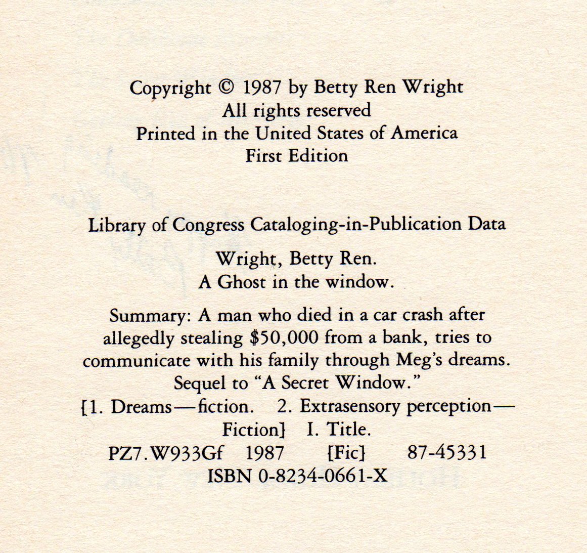 Ghost in the Window,Used