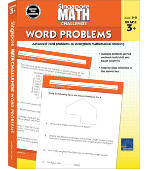 Singapore Math  Challenge Word Problems Workbook For 3Rd, 4Th, 5Th Grade Math, Paperback, Ages 89 With Answer Key (Volume 2)