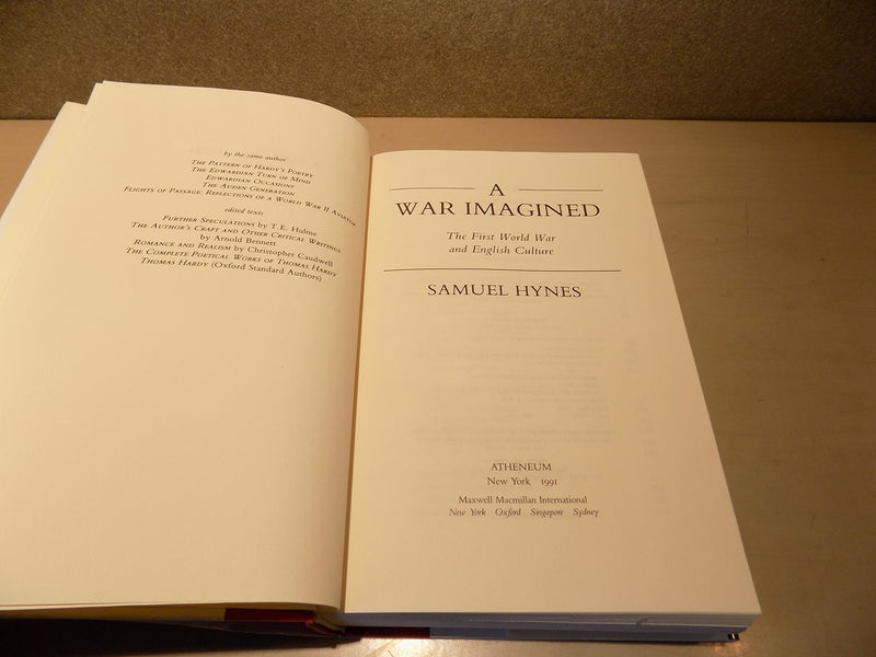 A War Imagined: The First World War And English Culture,Used