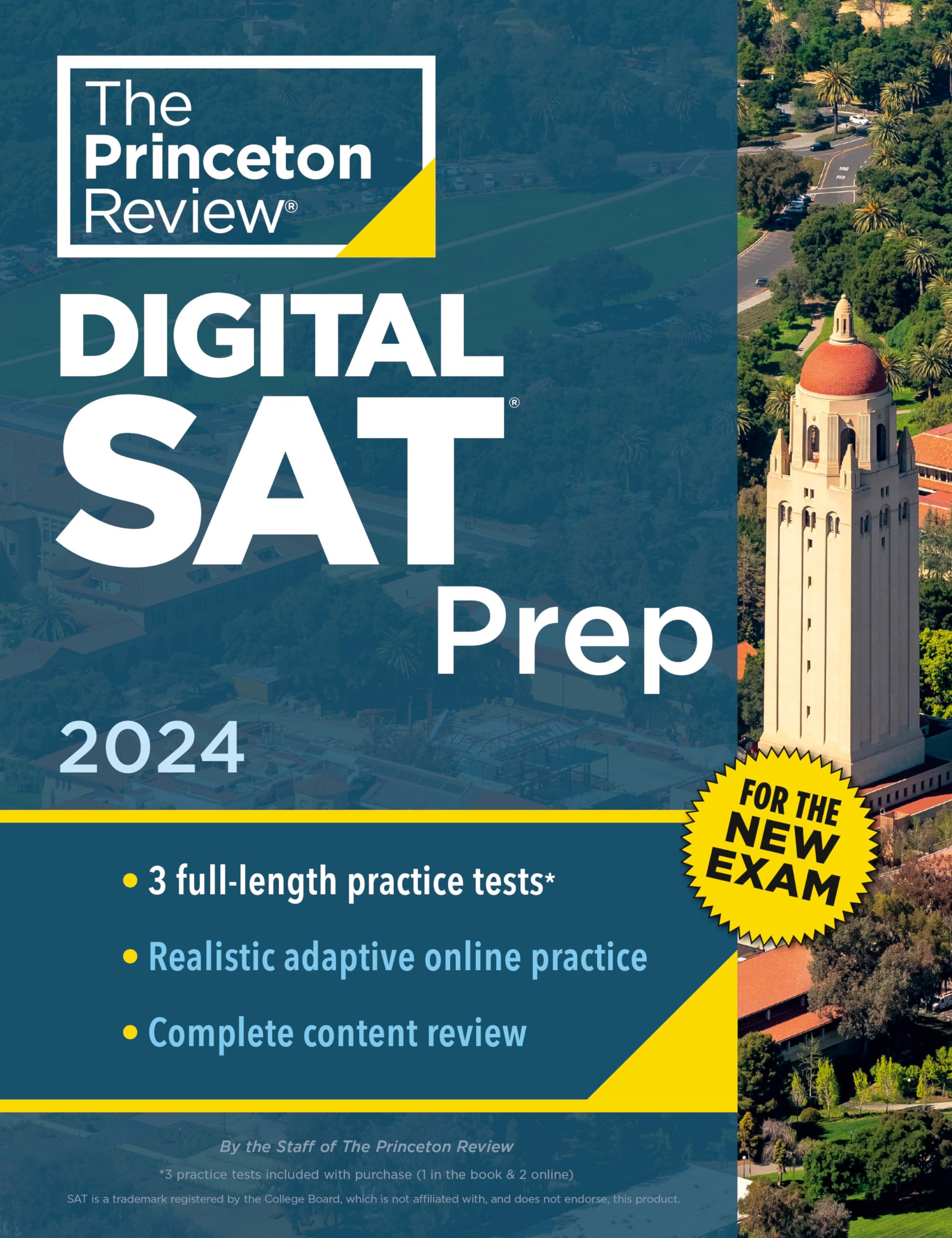 Princeton Review Digital Sat Prep, 2024: 3 Practice Tests + Review + Online Tools (2024) (College Test Preparation),Used