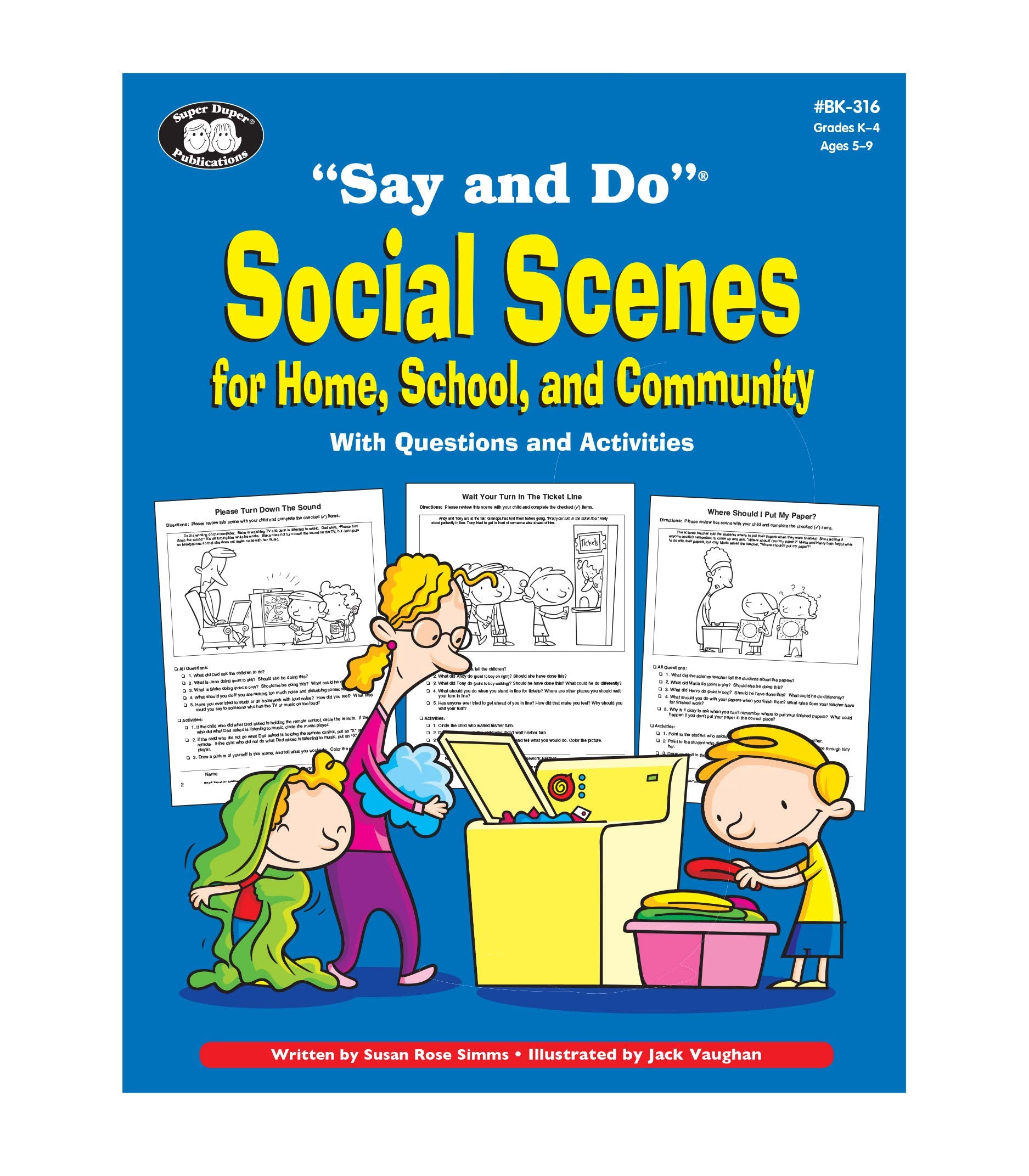 Super Duper Publications  'Say And Do' Social Scenes For Home, School, And Community With Questions And Activities  Educational ,Used