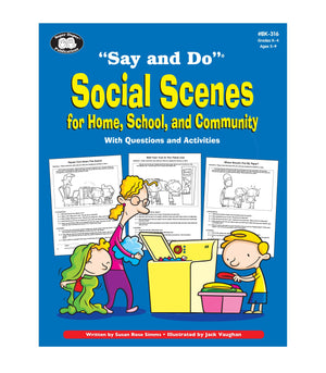 Super Duper Publications  'Say And Do' Social Scenes For Home, School, And Community With Questions And Activities  Educational ,Used