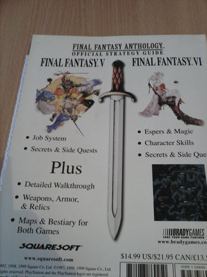 Final Fantasy Anthology Official Strategy Guide (Brady Games),Used