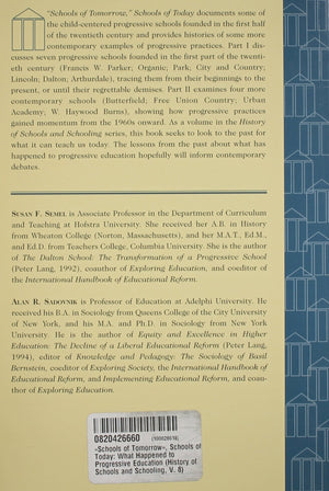 Schools of Tomorrow, Schools of Today: What Happened to Progressive Education (History of Schools and Schooling),New