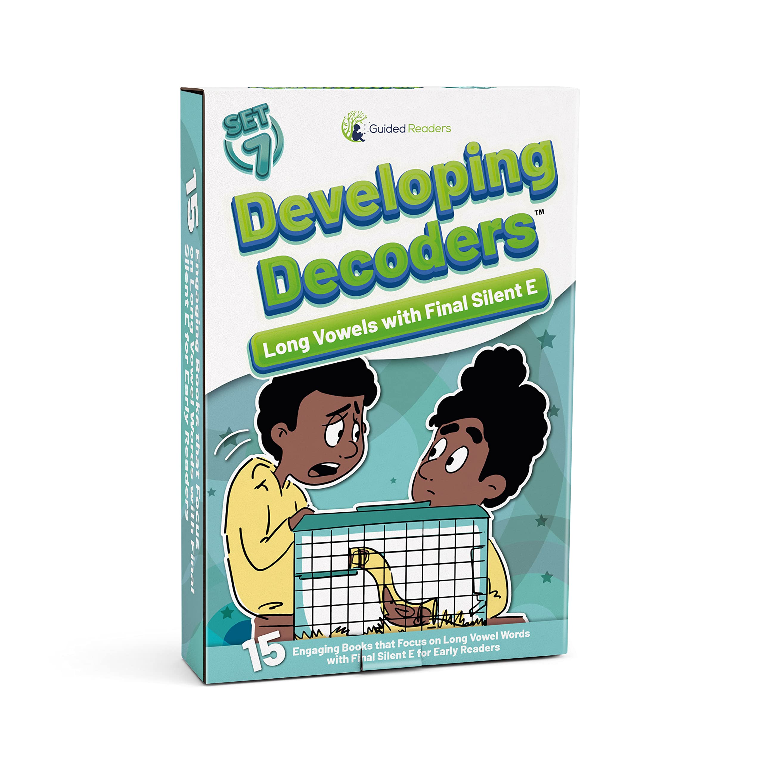Decodable Readers: 15 Long Vowels with Final Silent E Phonics Books for Beginning Readers Ages 47 Developing Decoders (Set 7)
