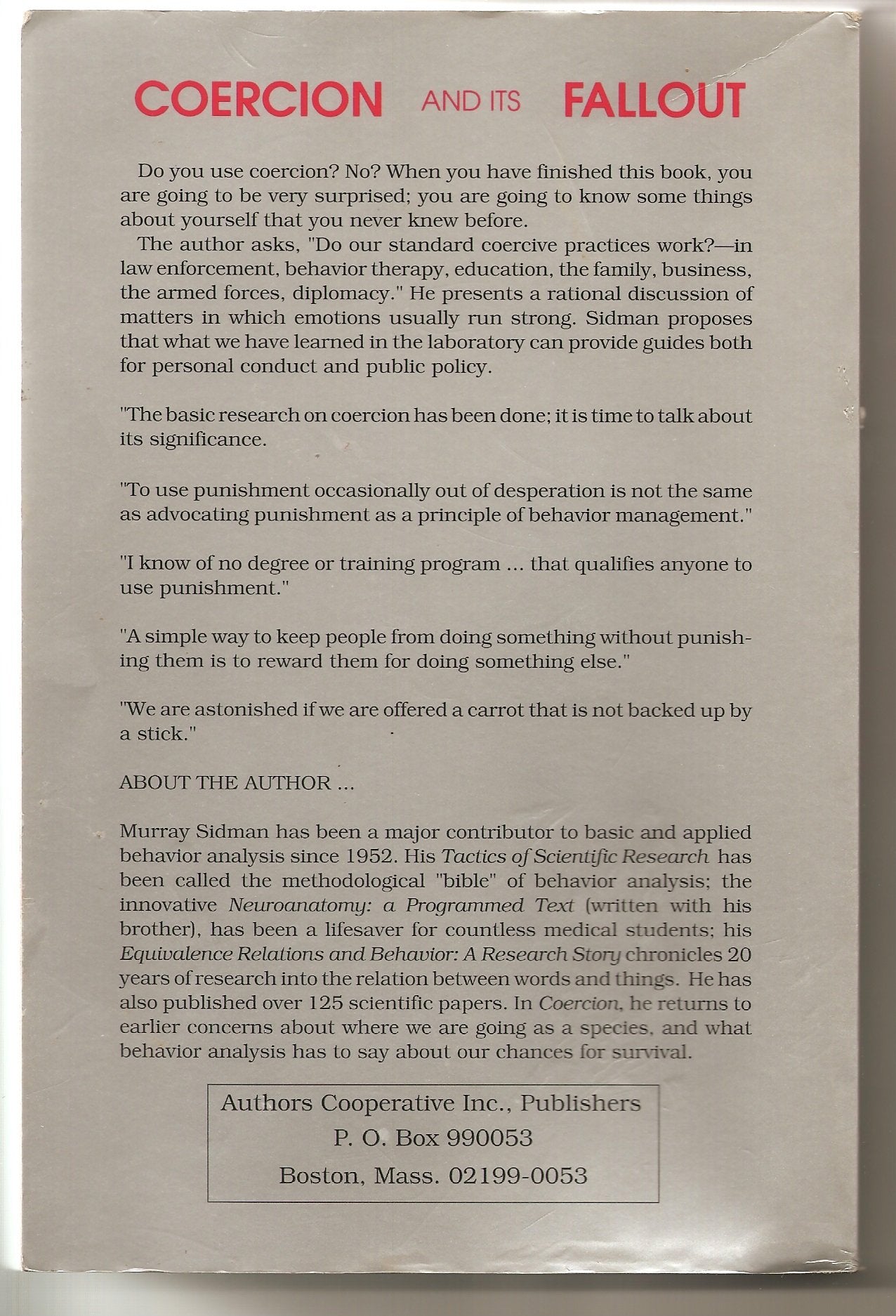 Coercion and Its Fallout (Revised Edition),New