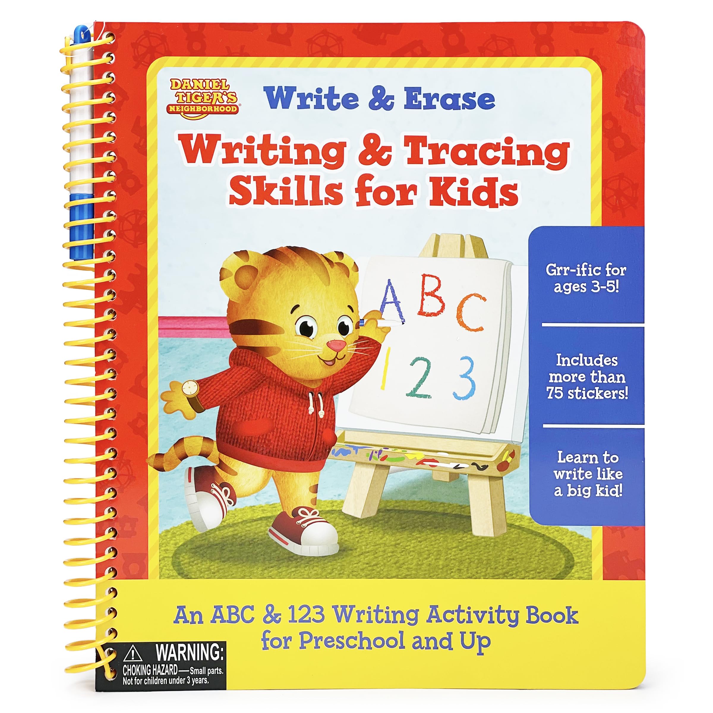 Daniel Tiger'S Neighborhood Wipe Clean Writing & Tracing Workbook Skills For Preschool Kids Ages 3  5: Practice Pen Control, Ab,Used