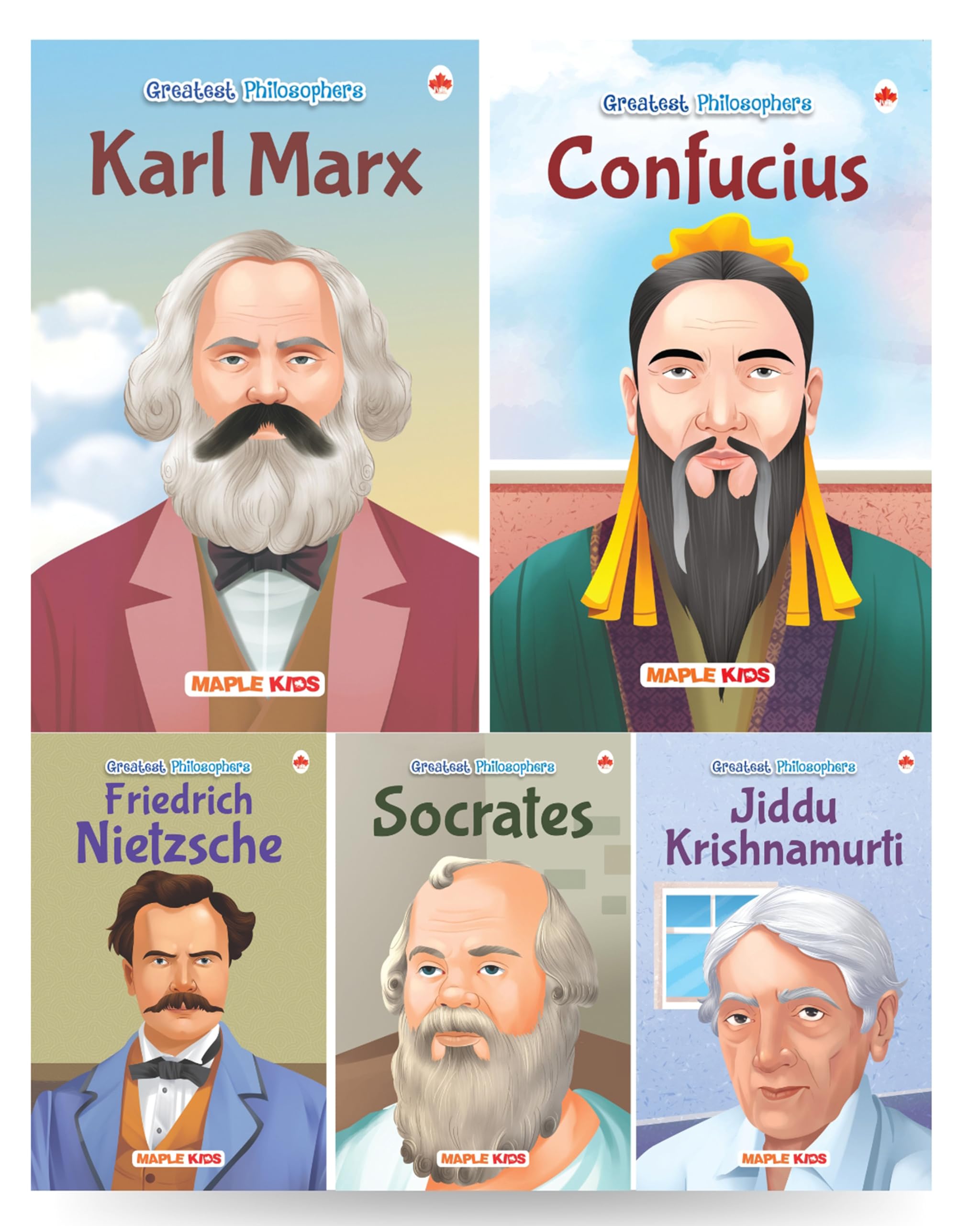 Story Books For Kids - Philosophers (Set Of 5 Books) - Karl Marx, Confucius, Friedrich Nietzsche, Socrates, Jiddu Krishnamurthy - Biographies For Children - Age 6 +