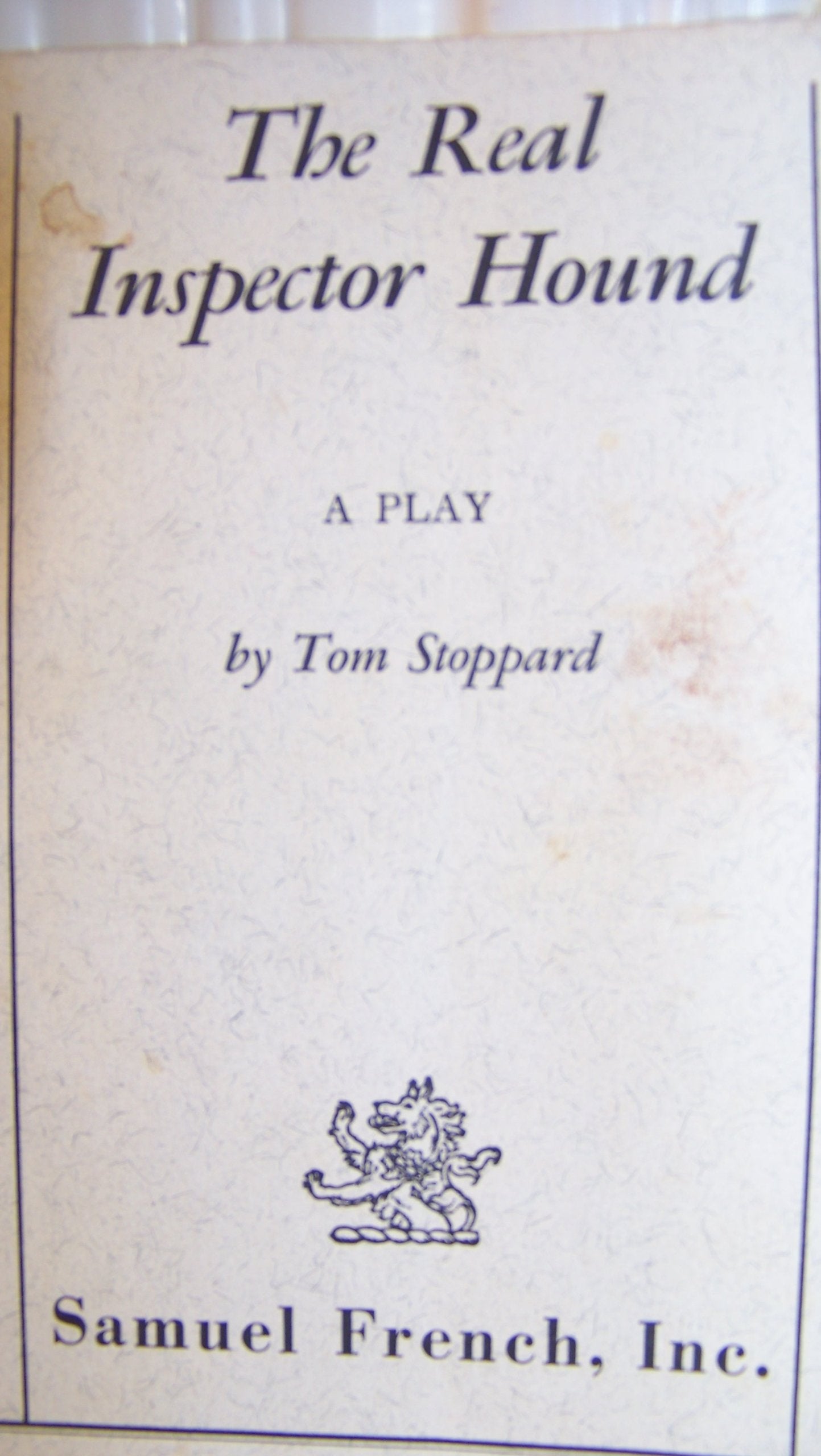The Real Inspector Hound: A Play,New