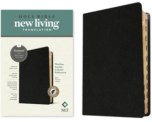 NLT Thinline CenterColumn Reference Bible, FilamentEnabled Edition (Genuine Leather, Black, Indexed, Red Letter),New