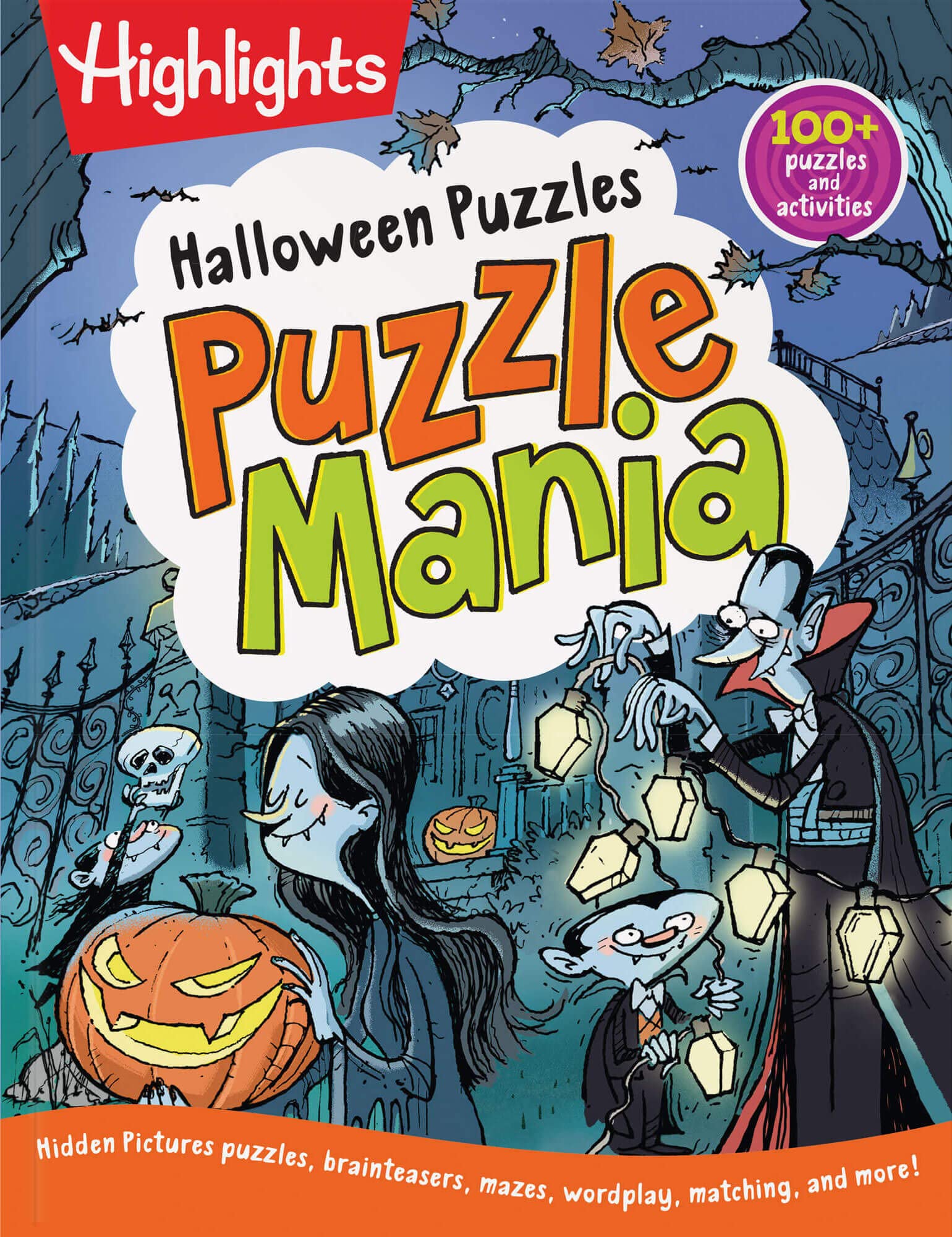 Halloween Puzzles: Halloween Kids Puzzle Book with Over 100 Mazes, Matching Games, Wordplay and More Halloween Fun for Kids 6 an,Used