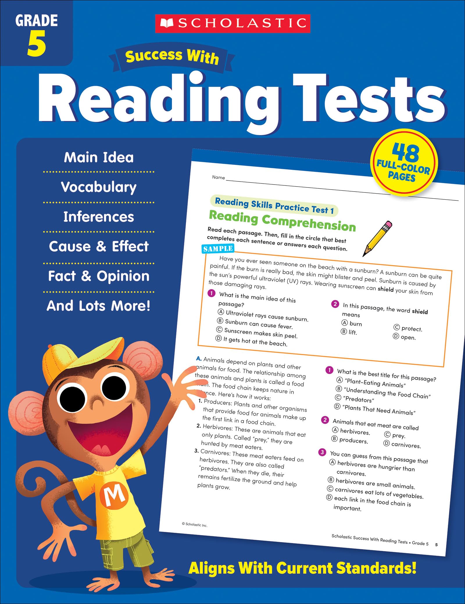 Scholastic Success with Reading Tests Grade 5 Workbook,Used