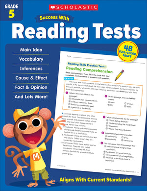 Scholastic Success with Reading Tests Grade 5 Workbook,Used