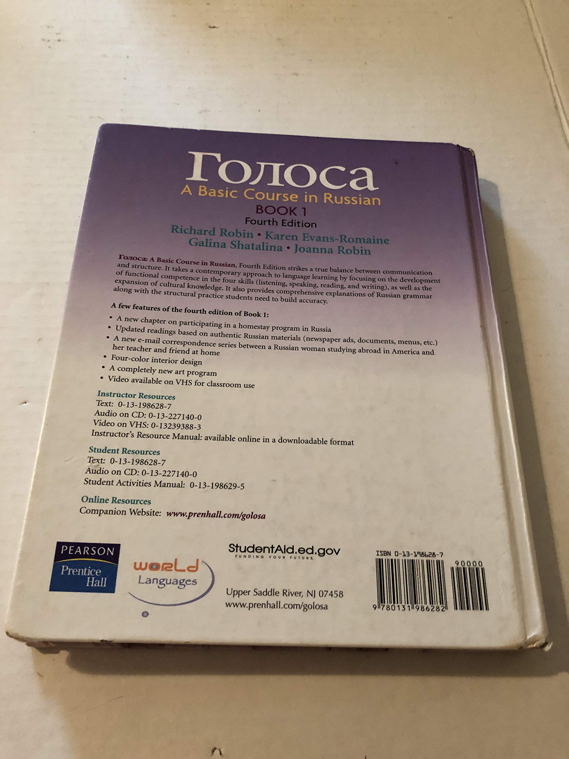 Golosa Book 1: A Basic Course in Russian (Russian Edition),New