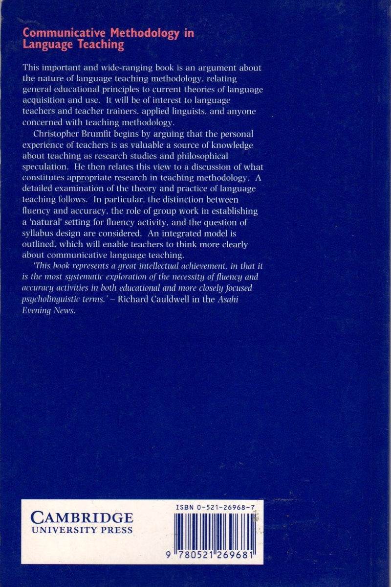 Communicative Methodology in Language Teaching (Cambridge Language Teaching Library),Used