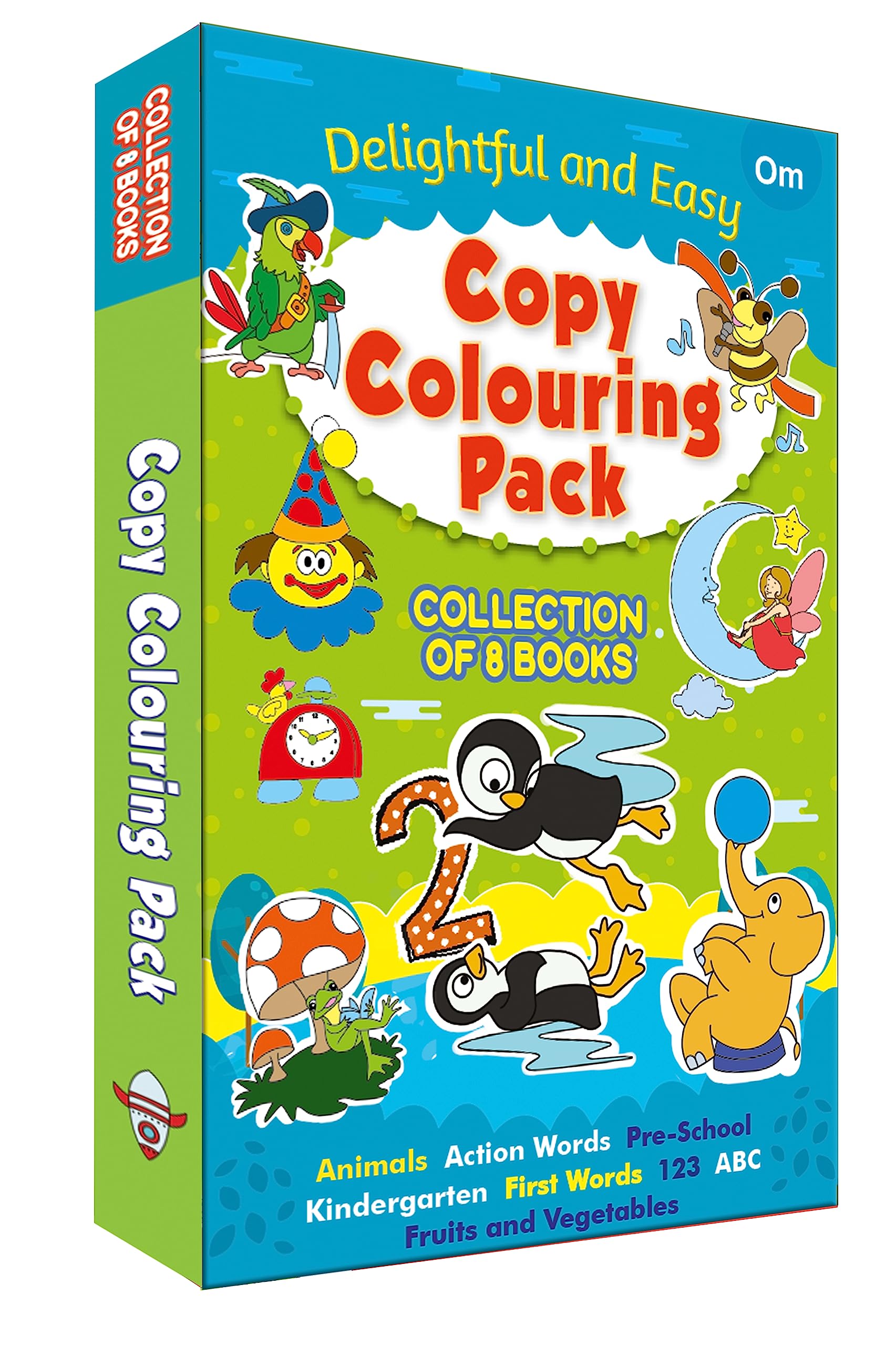 Colouring Book: Copy Colouring Pack - Collection Of 8 Books - Delightful And Easy - Colouring Activity Pack - Animals, Abc, 123, Action Words, And Many More