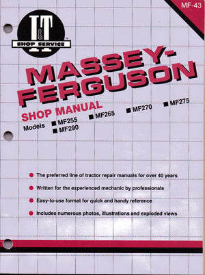 Massey Ferguson Shop Manual Models Mf255 Mf265 Mf270 + (Manual Mf43),New