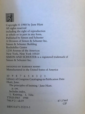 The Principles of Knitting: Methods and Techniques of Hand Knitting,New