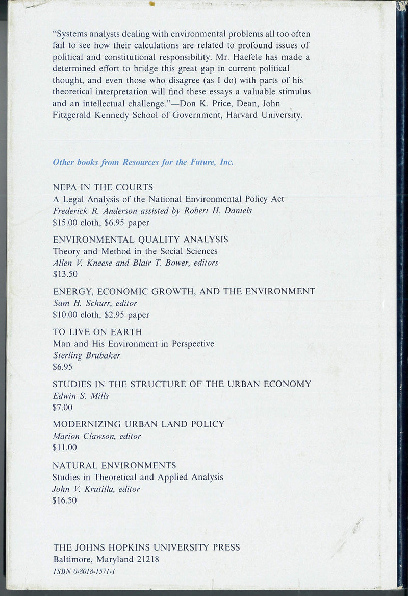 Representative Government and Environmental Management,Used