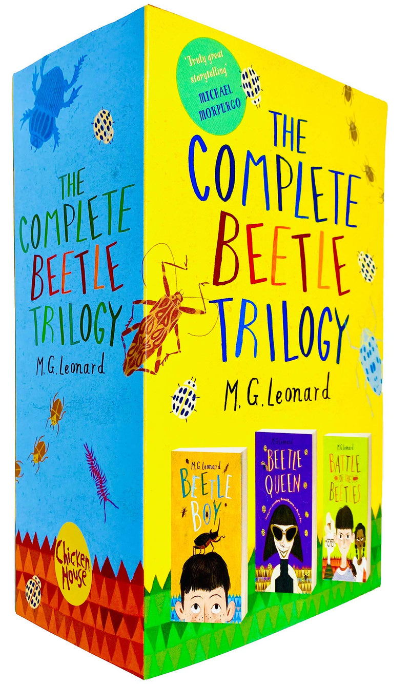 The Complete Beetle Trilogy by M. G. Leonard (Beatle Boy, Beetle Queen & Battle of the Beetles),Used