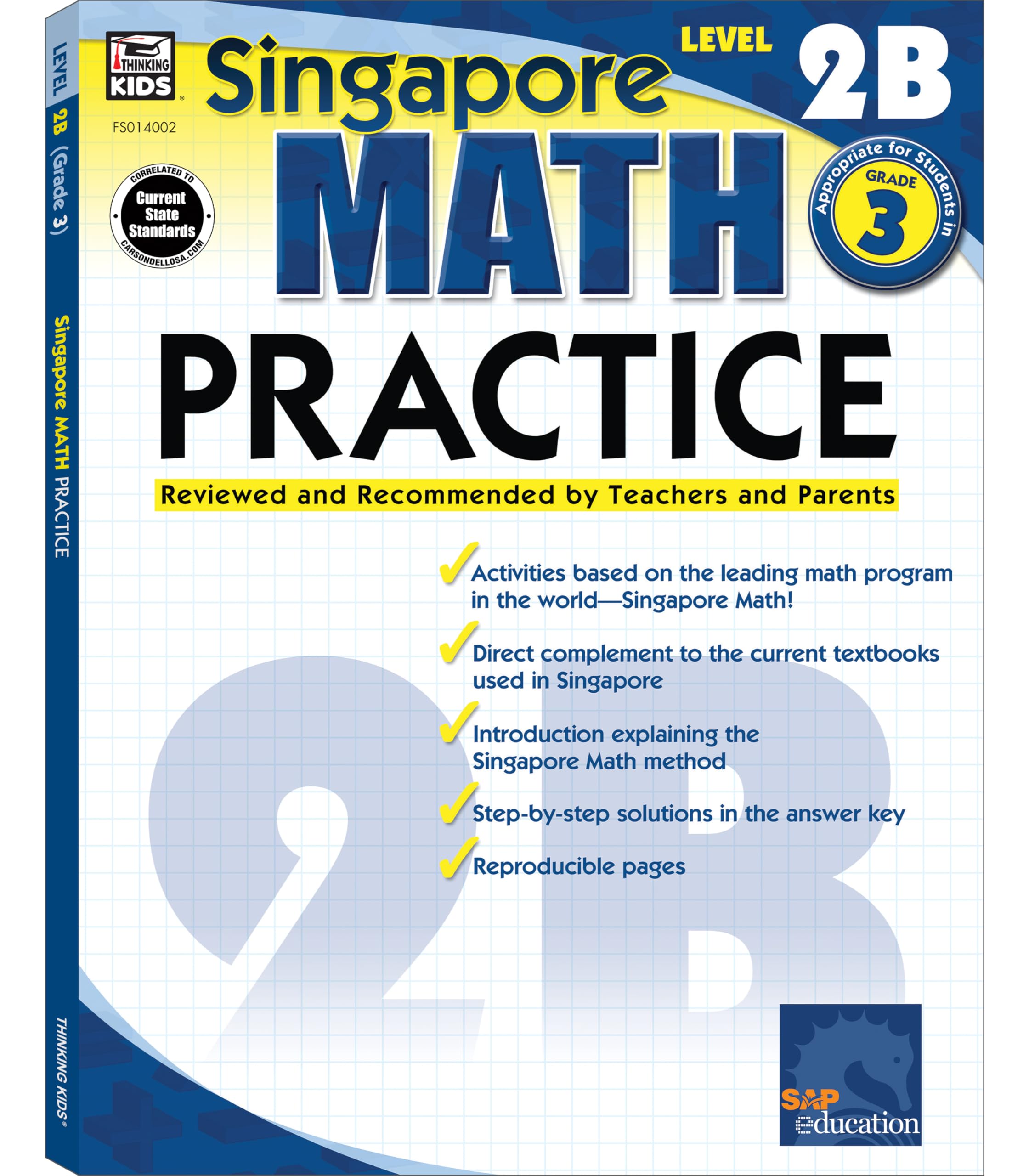 Carson Dellosa 0768240026 Frank Schaffer Math Practice Workbook, Level 2B, Grade 3