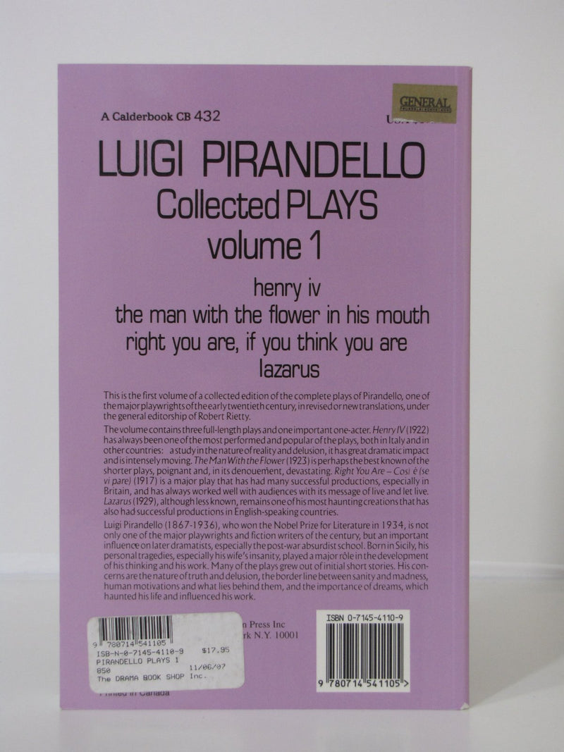 Collected Plays Volume 1,Used