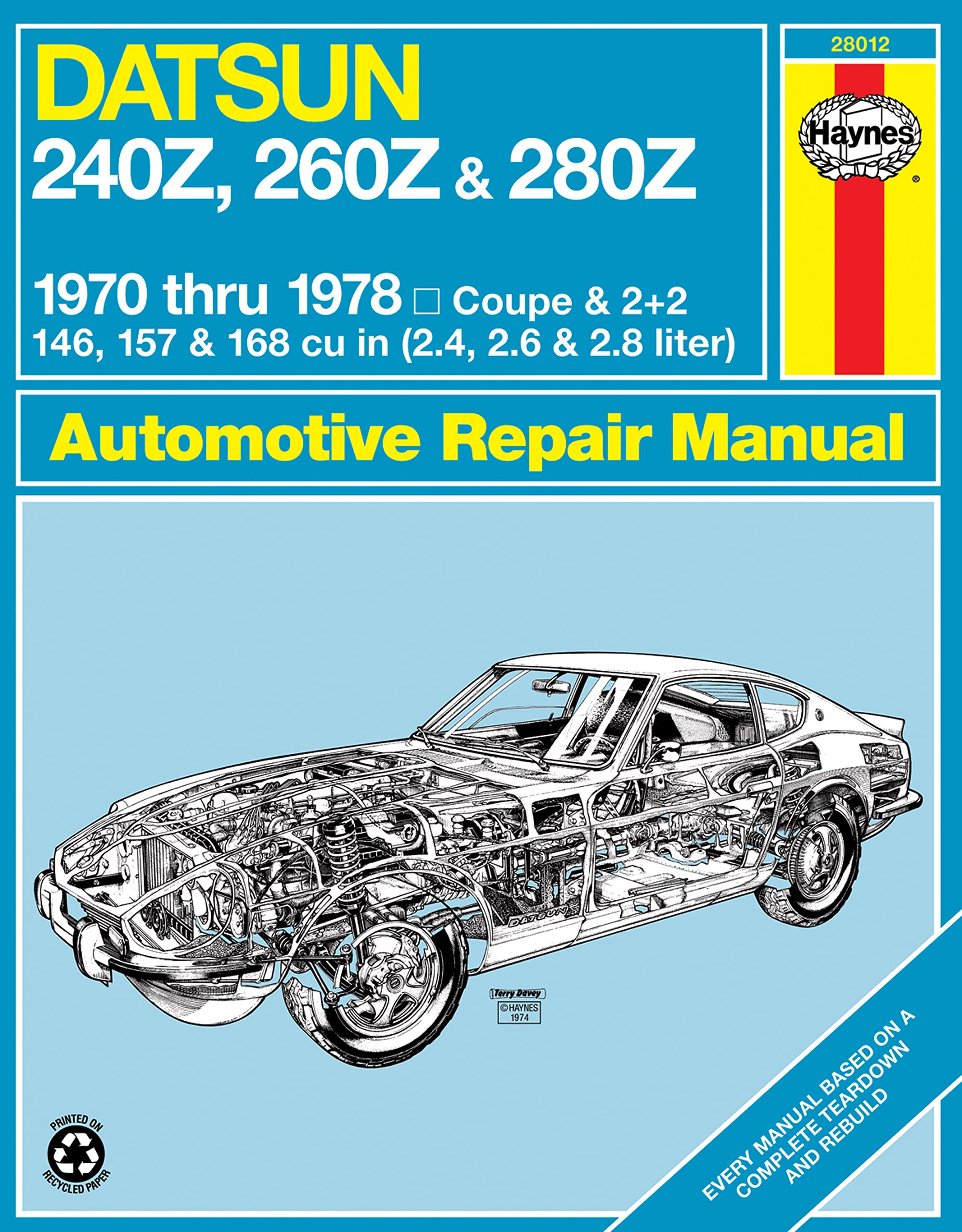 Datsun 240Z (7073), 260Z (7475) & 280Z (7678) Haynes Repair Manual (USA),New