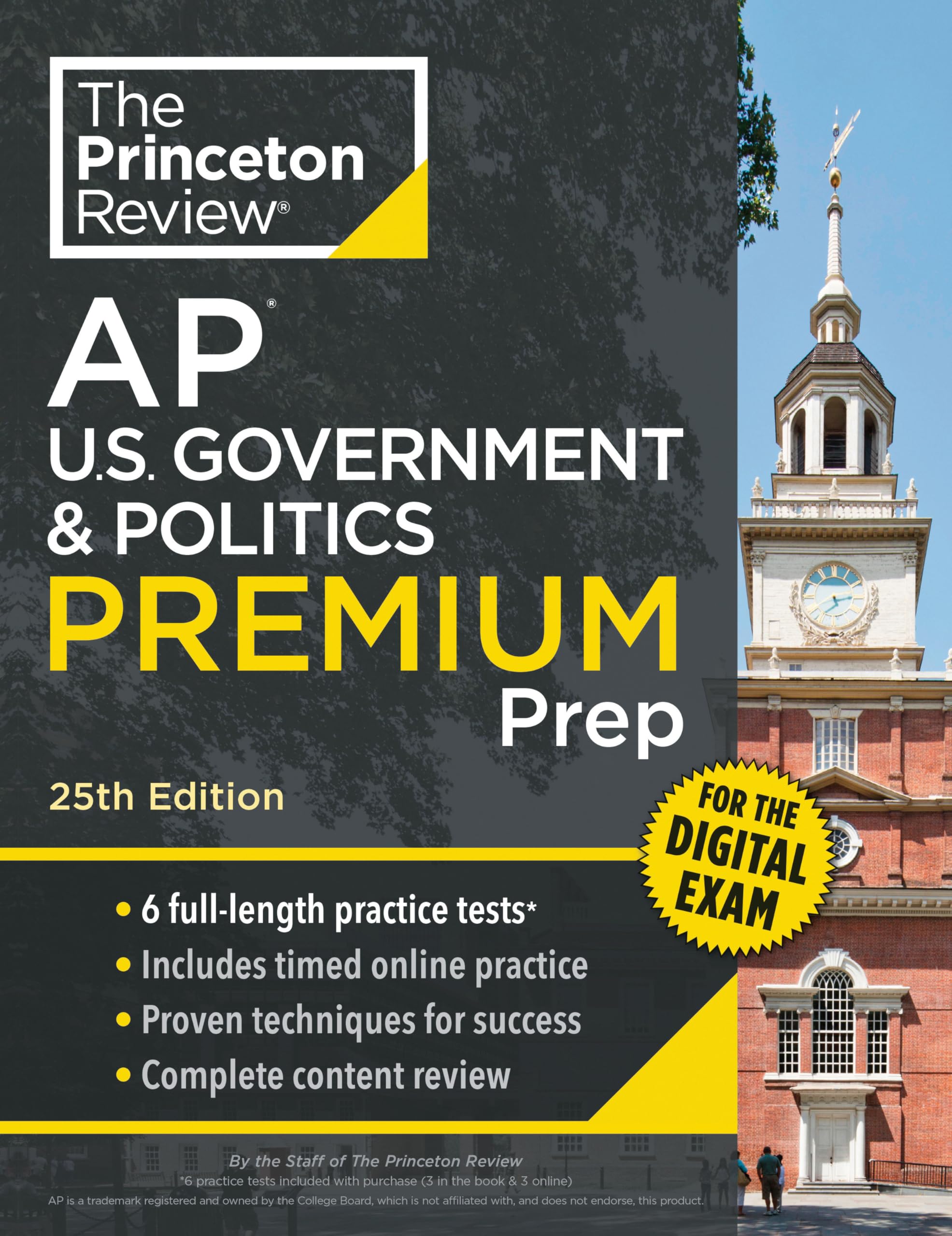 Princeton Review Ap U.S. Government & Politics Premium Prep, 25Th Edition: 6 Practice Tests + Digital Practice Online + Content