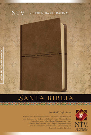 Santa Biblia NTV, Edicin de referencia ultrafina (SentiPiel, Caf rstico, Letra Roja) (Spanish Edition),Used