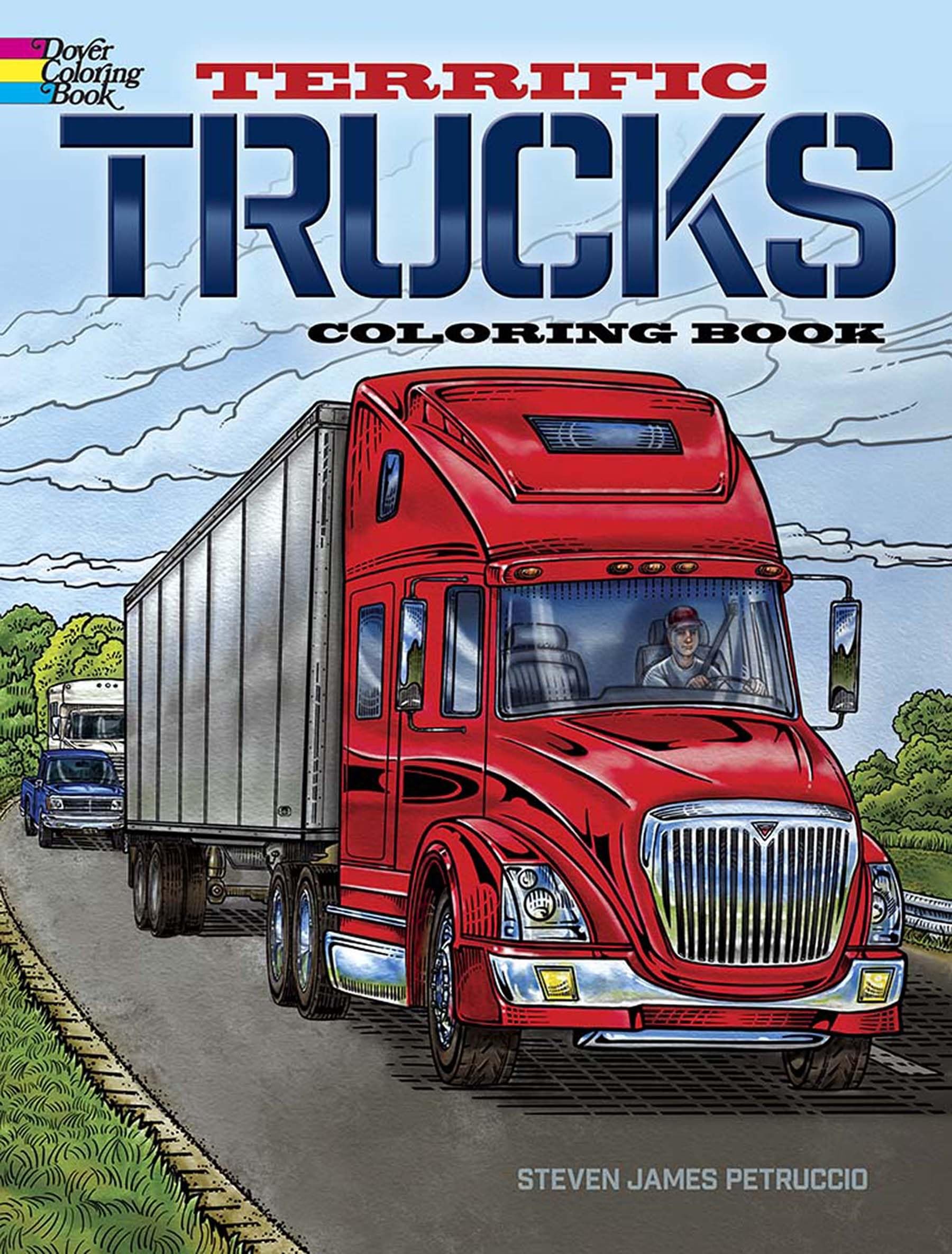 Terrific Trucks Coloring Book (Dover Planes Trains Automobiles Coloring),Used