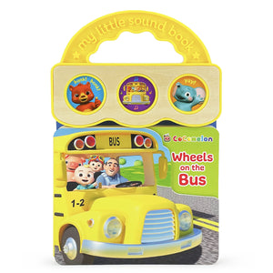 CoComelon Wheels on the Bus 3Button Sound Board Book for Babies and Toddlers, Ages 14,New