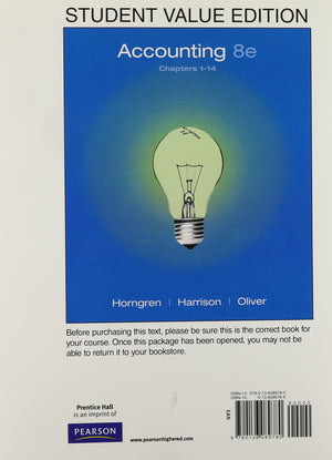 Accounting Chapters 114, Student Value Edition,Used