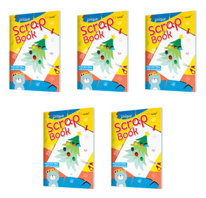 Unique Scrap Book  Colourful Scrap Books, 24 Pages Each, Vibrant & Sturdy Craft Paper For Kids School Projects And Art Activities | Pack Of 5 A4 Size Books