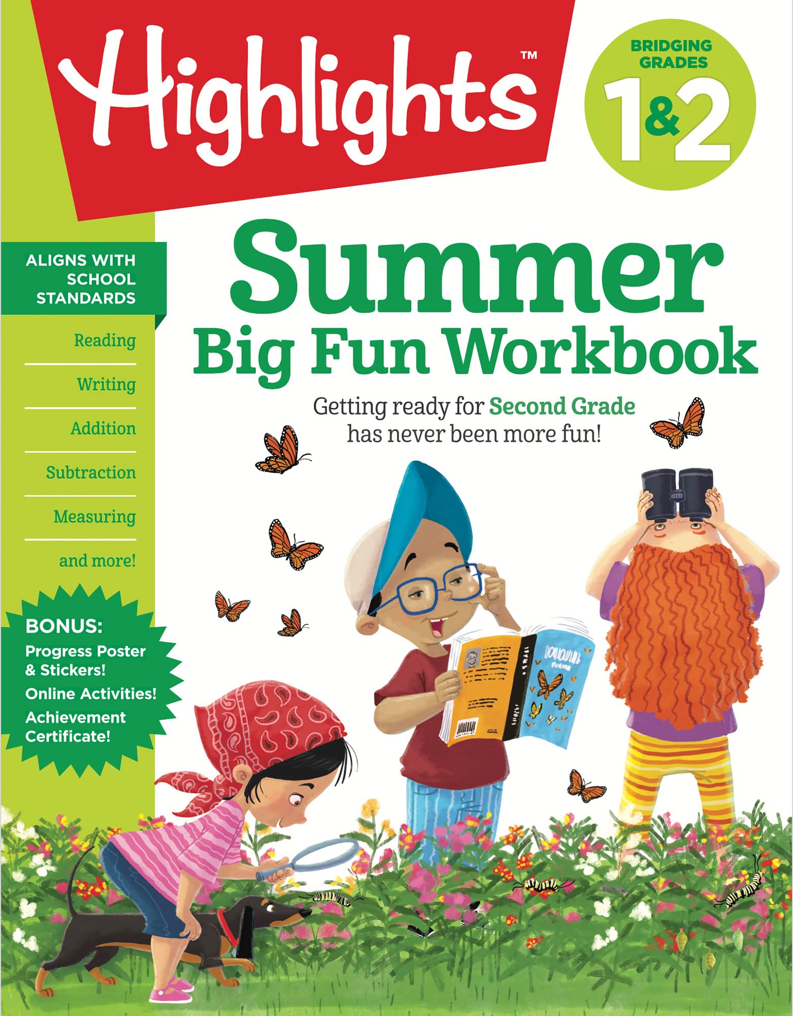 Summer Big Fun Workbook Bridging Grades 1 & 2: Summer Before Second Grade Prep Workbook For Spelling, Reading Comprehension, Lan