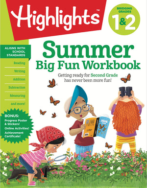 Summer Big Fun Workbook Bridging Grades 1 & 2: Summer Before Second Grade Prep Workbook For Spelling, Reading Comprehension, Lan