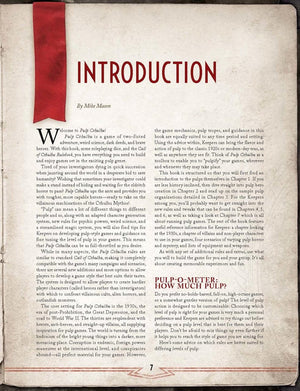 Pulp Cthulhu (Call of Cthulhu Roleplaying),New