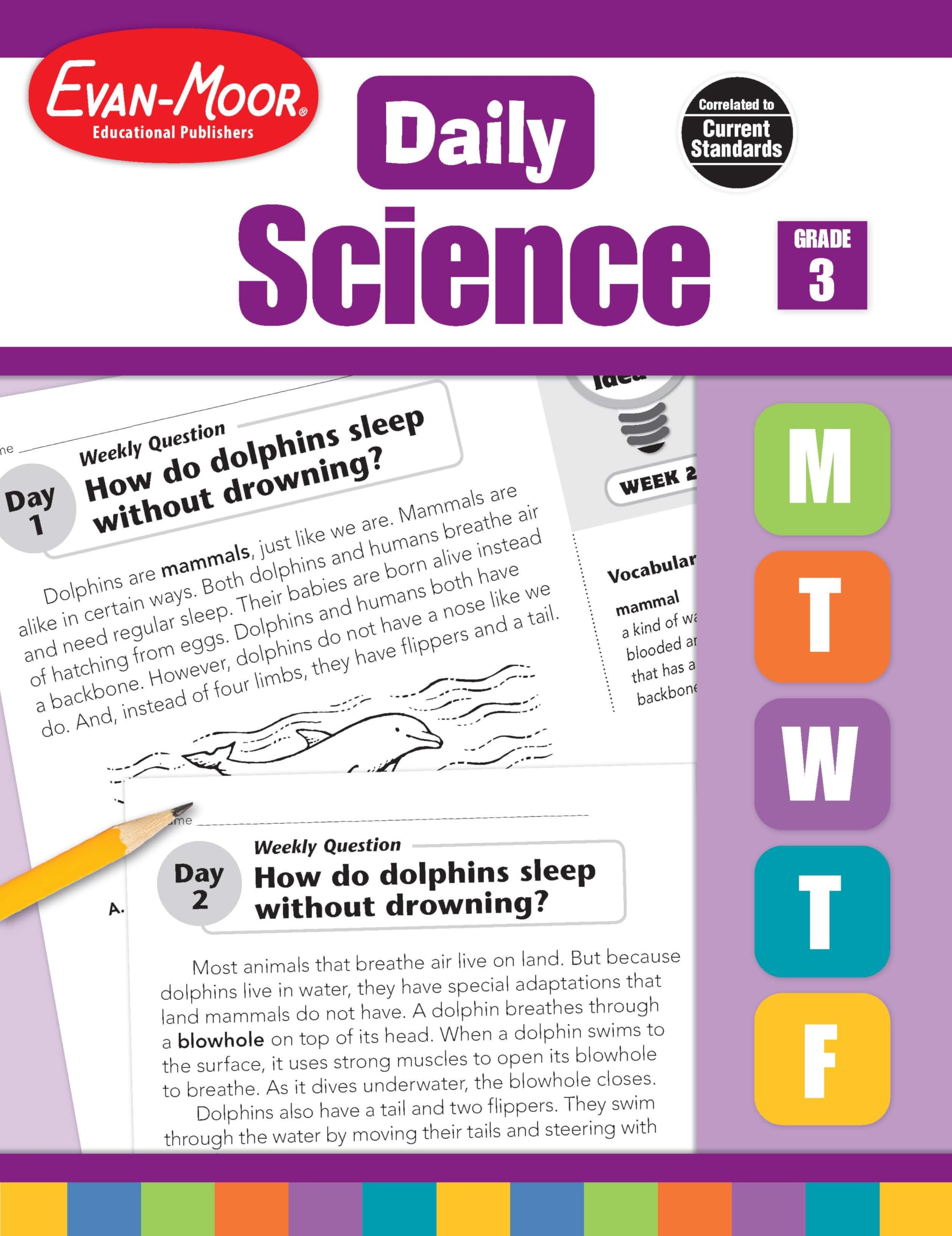 EvanMoor Daily Science, Grade 3 Homeschooling and Classroom Resource Workbook, Printable Worksheets, Teaching Edition, Earth, L,Used