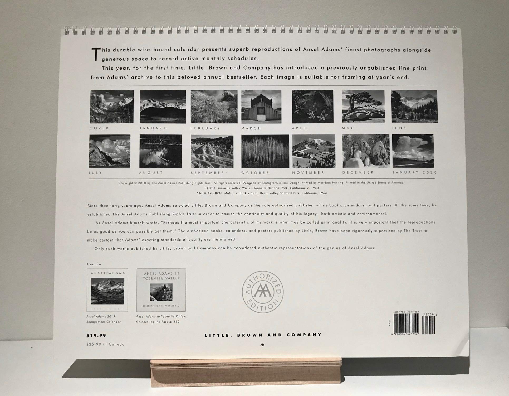 Ansel Adams 2019 Wall Calendar,New