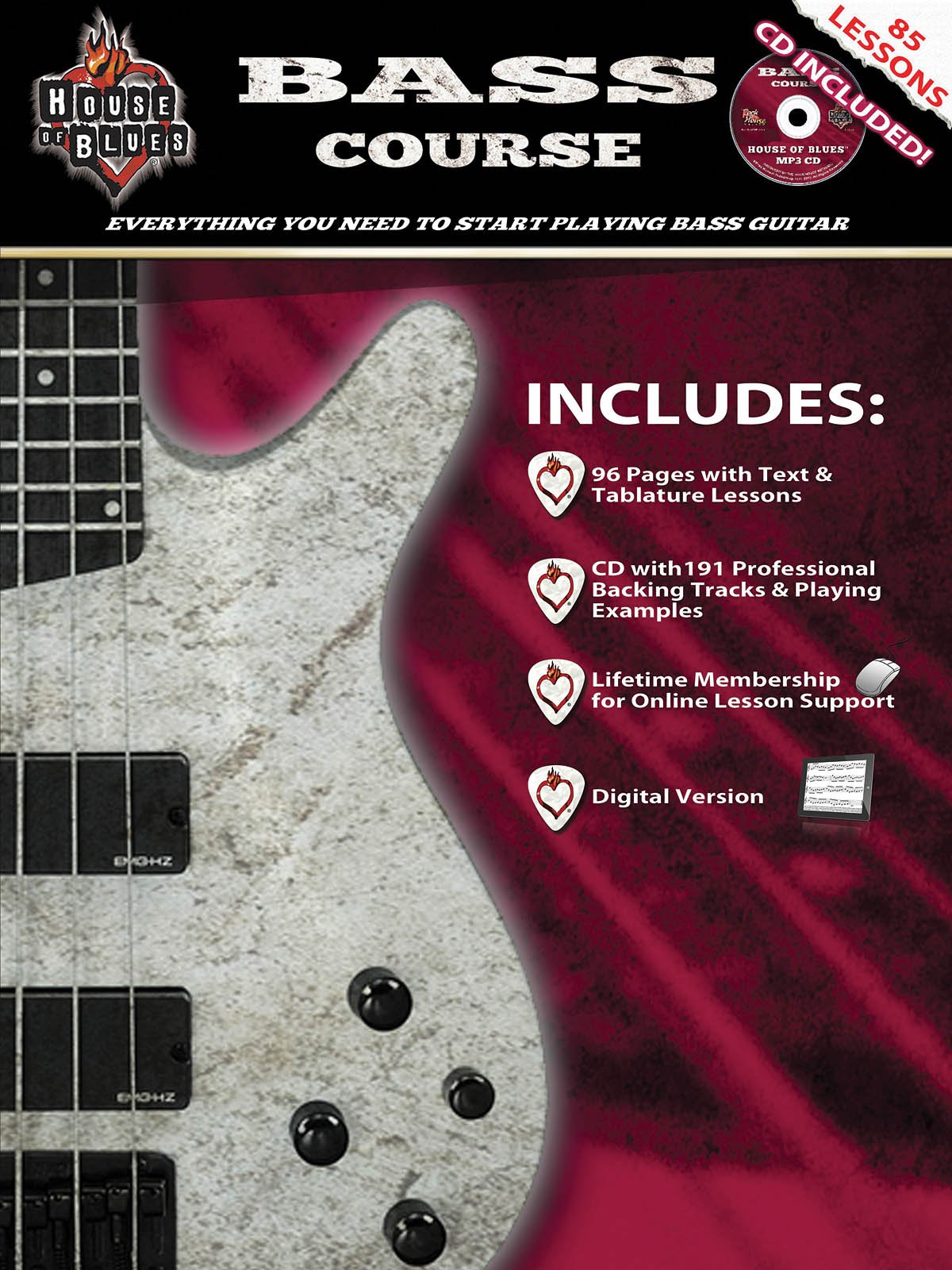 House Of Blues Bass Course  Expanded Edition: Everything You Need To Start Playing Bass Guitar,Used
