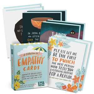 Em & Friends Empathy Cards, Box Of 8 Assorted Sympathy Cards, Loss & Thinking Of You Cards & Get Well Soon Gifts For Women (8 Bl
