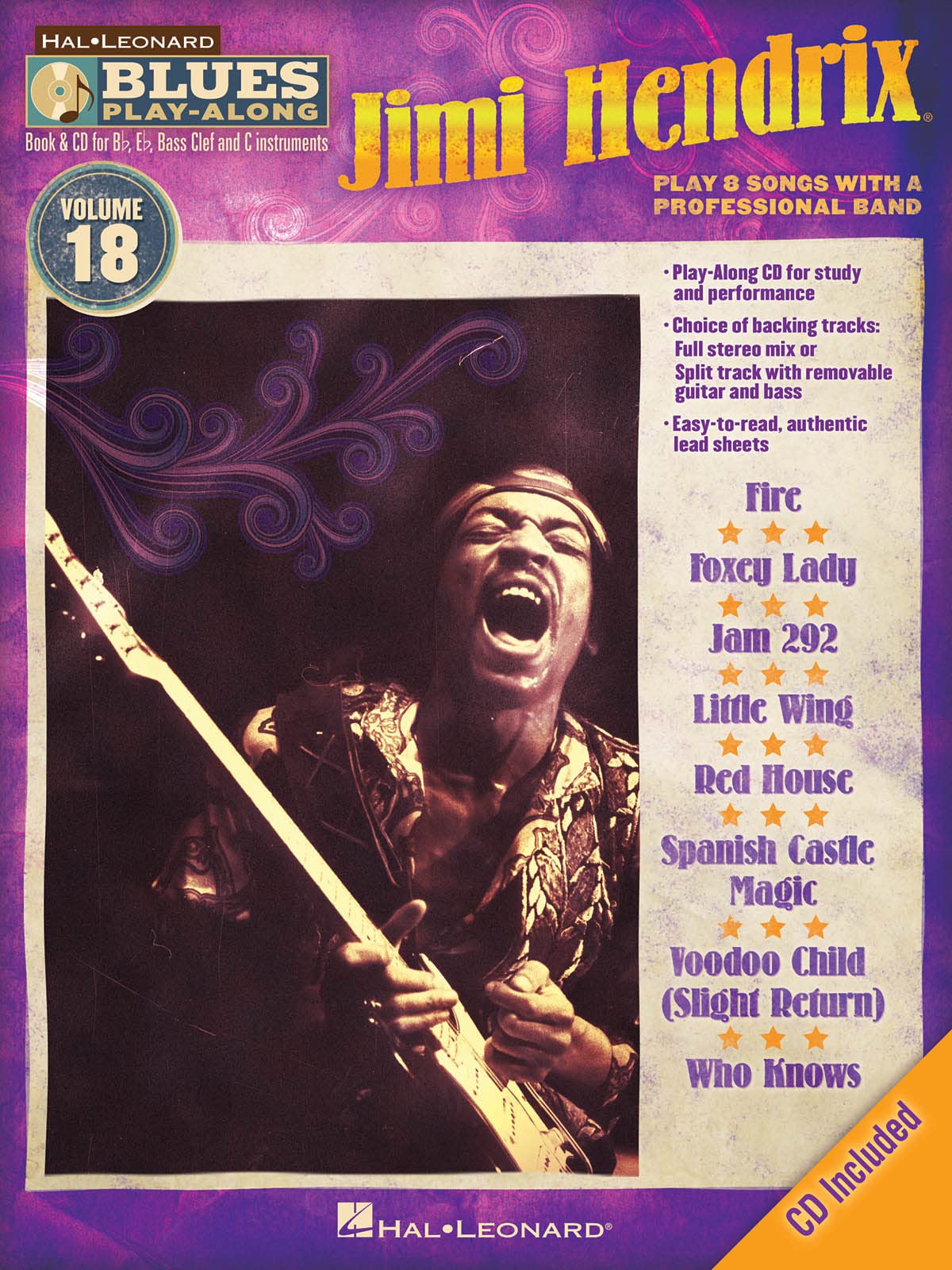 Jimi Hendrix: Blues Playalong Volume 18 (Hal Leonard Blues Playalong),New