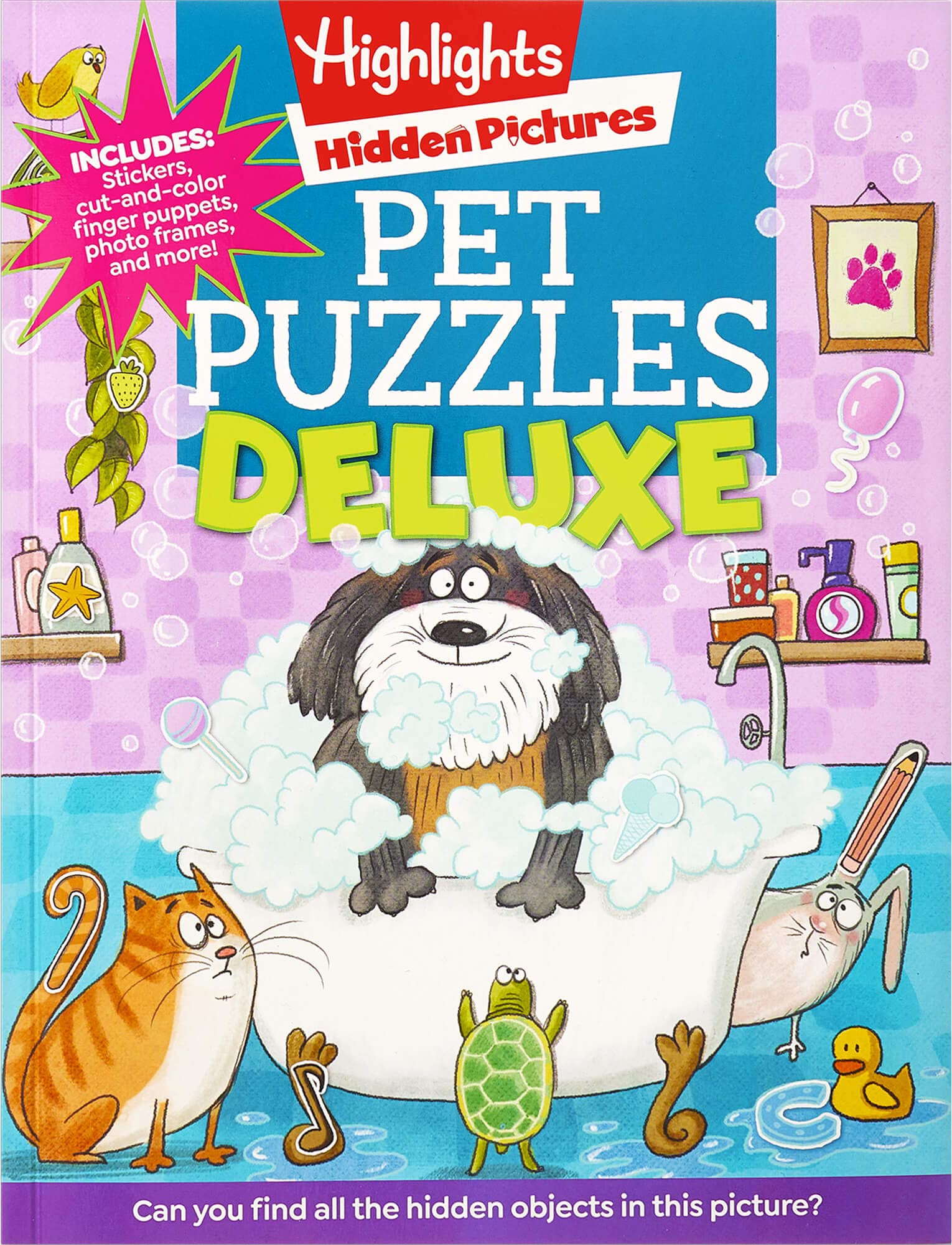 Pet Puzzles Deluxe: 600+ Hidden Objects to Find, Animal Stickers for Kids, Dogs, Cats, Pets and More (Highlights Hidden Pictures,Used