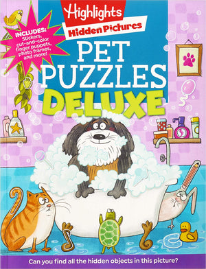 Pet Puzzles Deluxe: 600+ Hidden Objects to Find, Animal Stickers for Kids, Dogs, Cats, Pets and More (Highlights Hidden Pictures,Used
