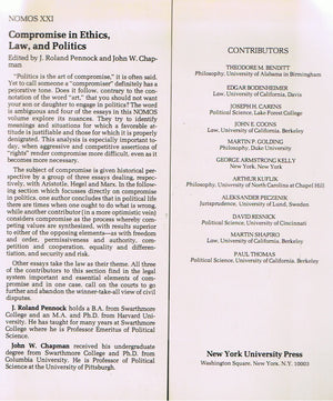 Compromise in Ethics, Law and Politics: Nomos 21 (NOMOS Series),Used