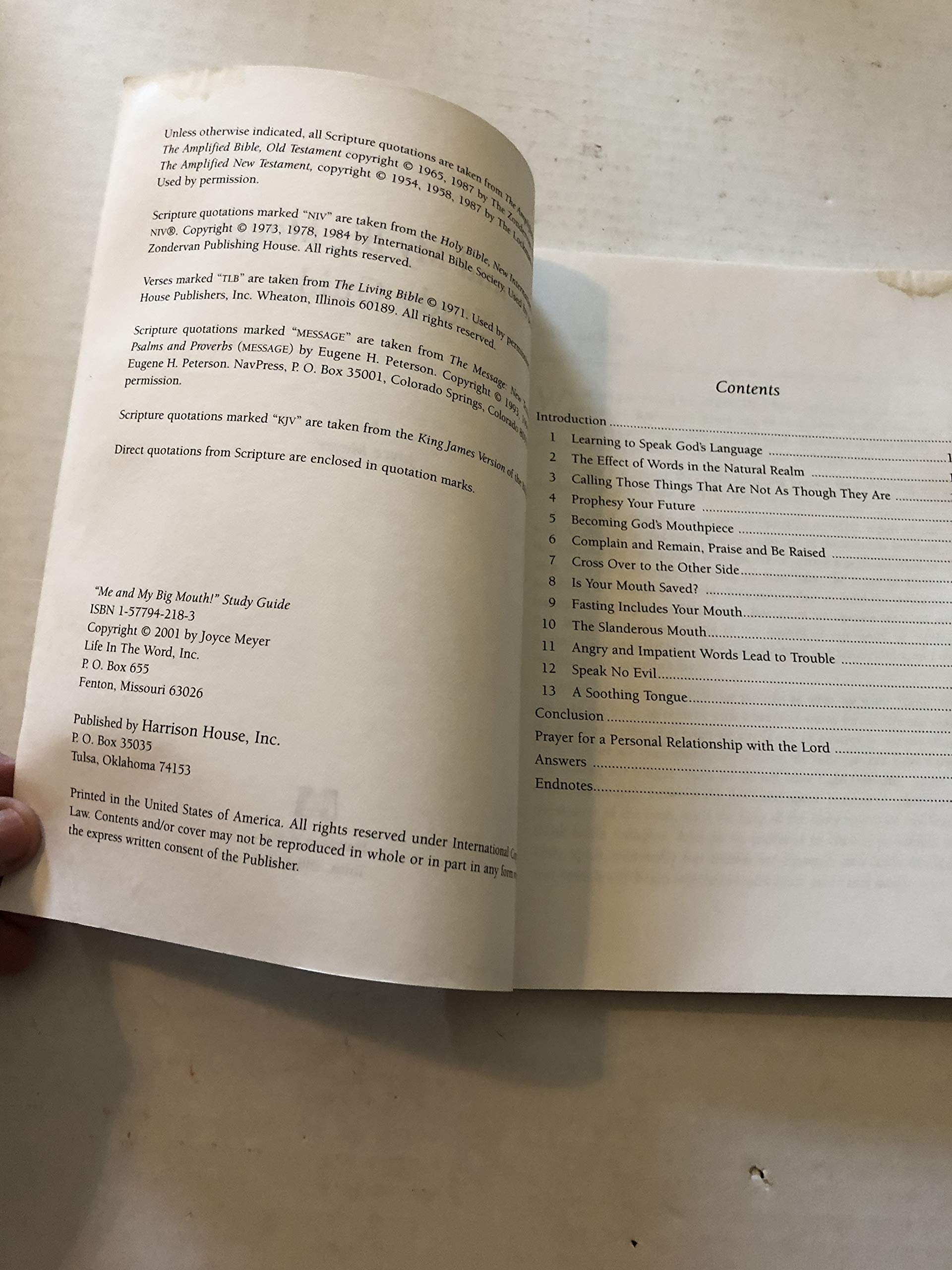 Me and My Big Mouth! (Study Guide),Used