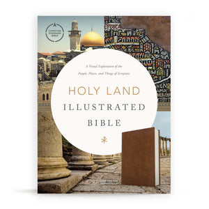 CSB Holy Land Illustrated Bible, British Tan LeatherTouch, Black Letter, FullColor Design, Articles, Photos, Illustrations, Eas