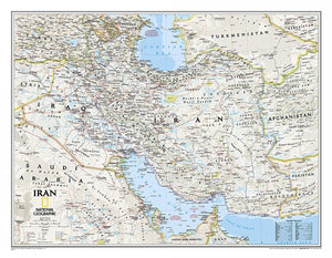 National Geographic: Iran Classic Wall Map (30.25 x 23.5 inches) (National Geographic Reference Map),Used